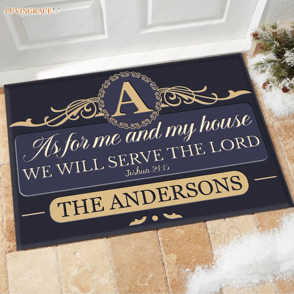 Luvingrace M58 Luxury Monogram Collection As For My House Personalized Doormat