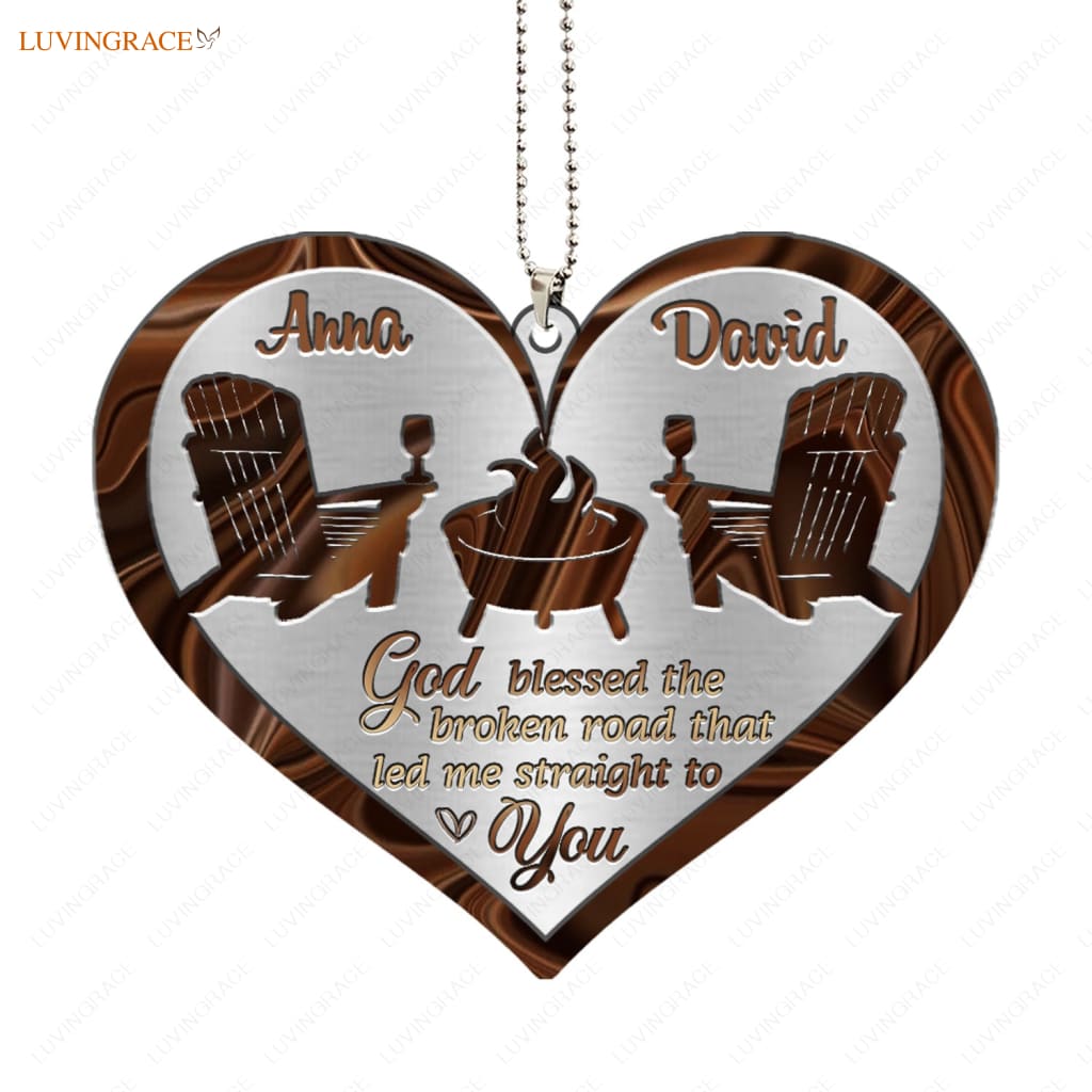 Printfamily M59 Camping God Blessed Personalized Couple Ornament
