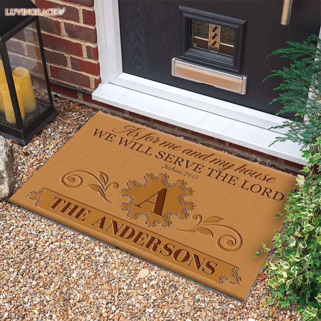 Luvingrace M59 Decorative Monogram Collection As For My House Personalized Doormat