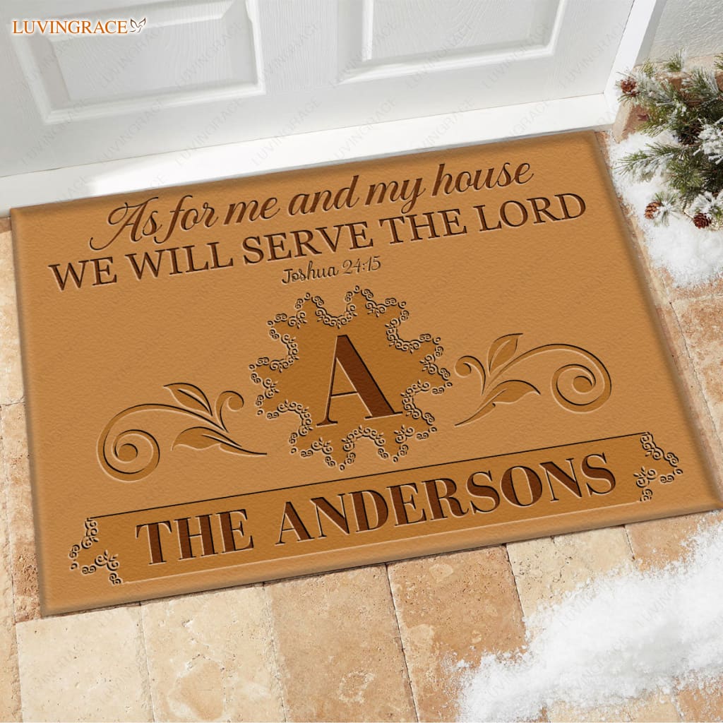 Luvingrace M59 Decorative Monogram Collection As For My House Personalized Doormat