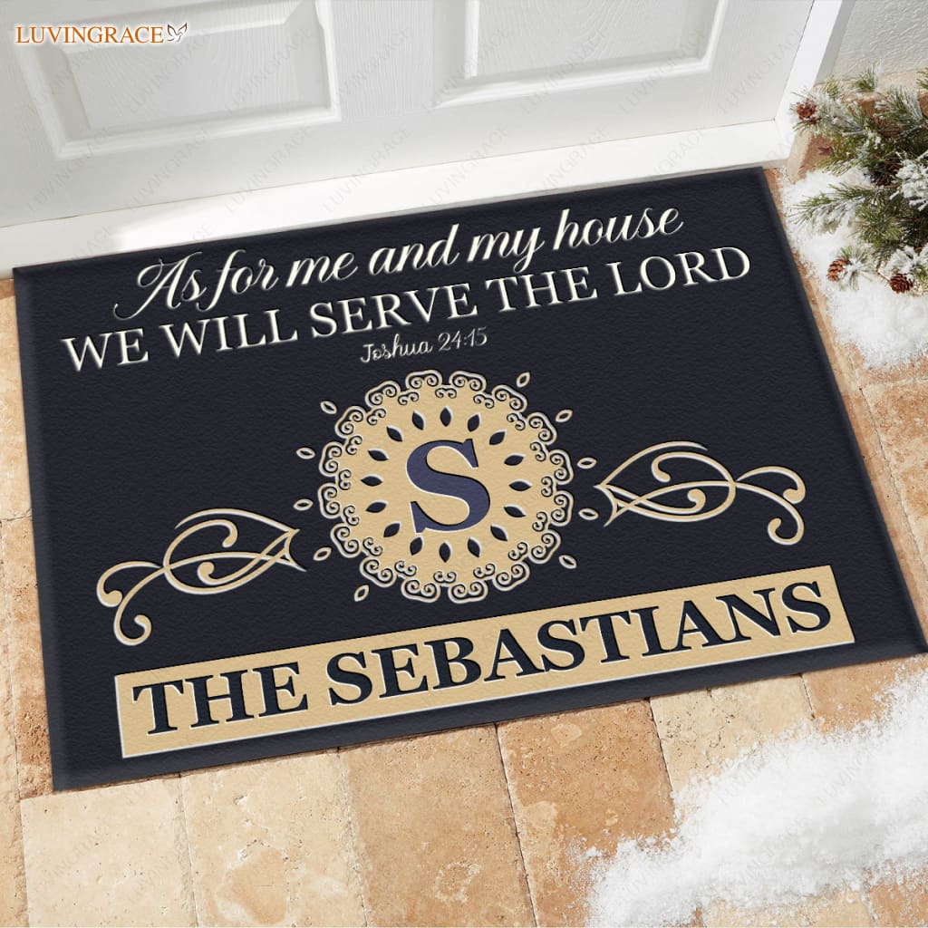 Luvingrace M60 Luxury Monogram Collection As For My House Personalized Doormat