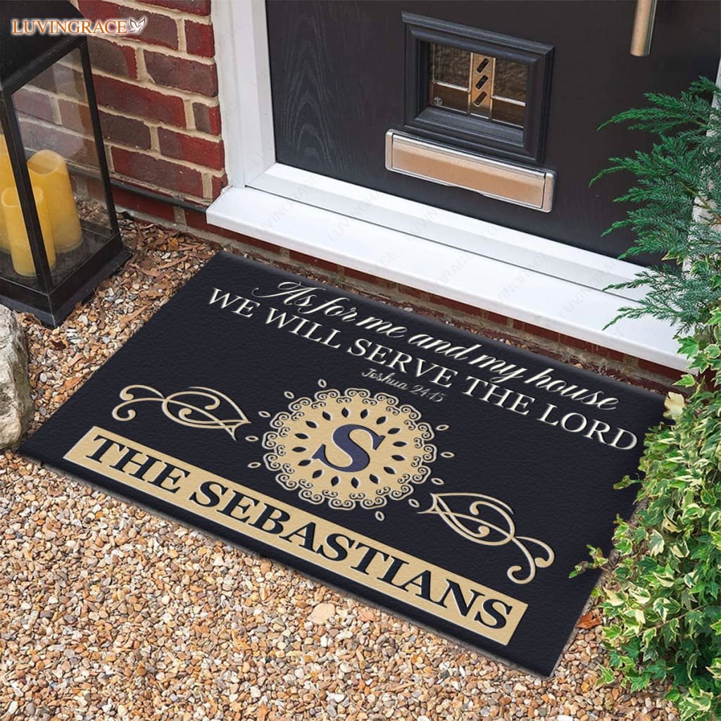 Luvingrace M60 Luxury Monogram Collection As For My House Personalized Doormat