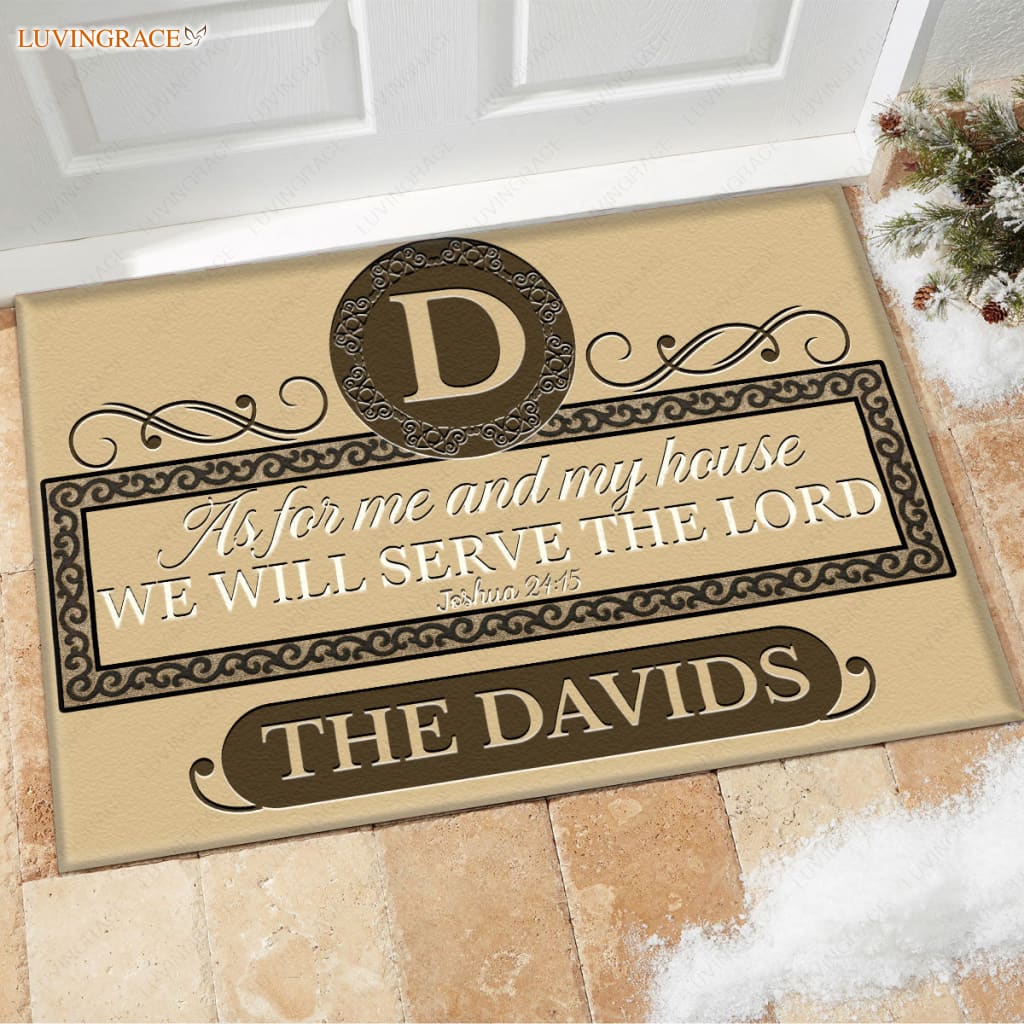 Luvingrace M61 Luxury Monogram Collection As For My House Personalized Doormat