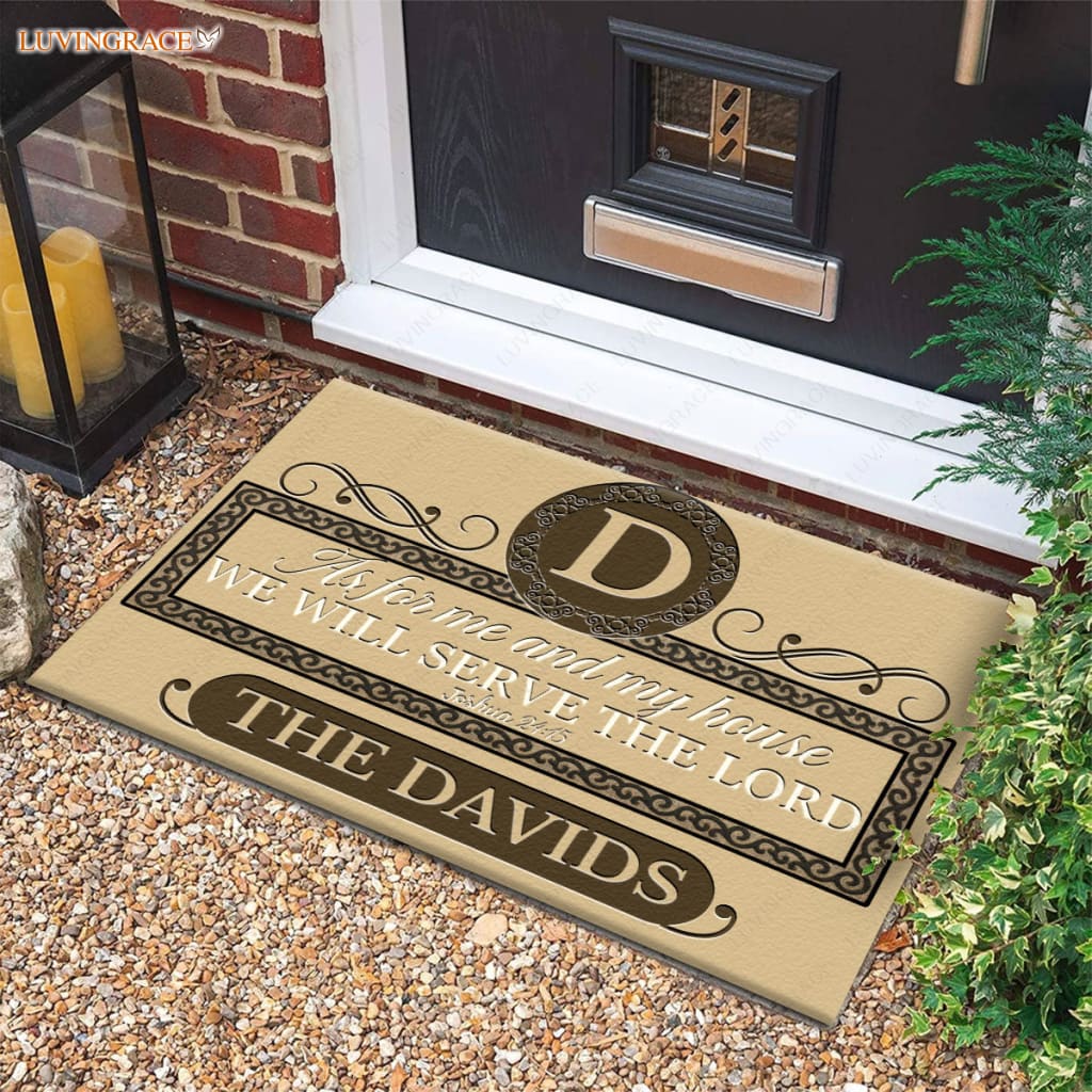 Luvingrace M61 Luxury Monogram Collection As For My House Personalized Doormat