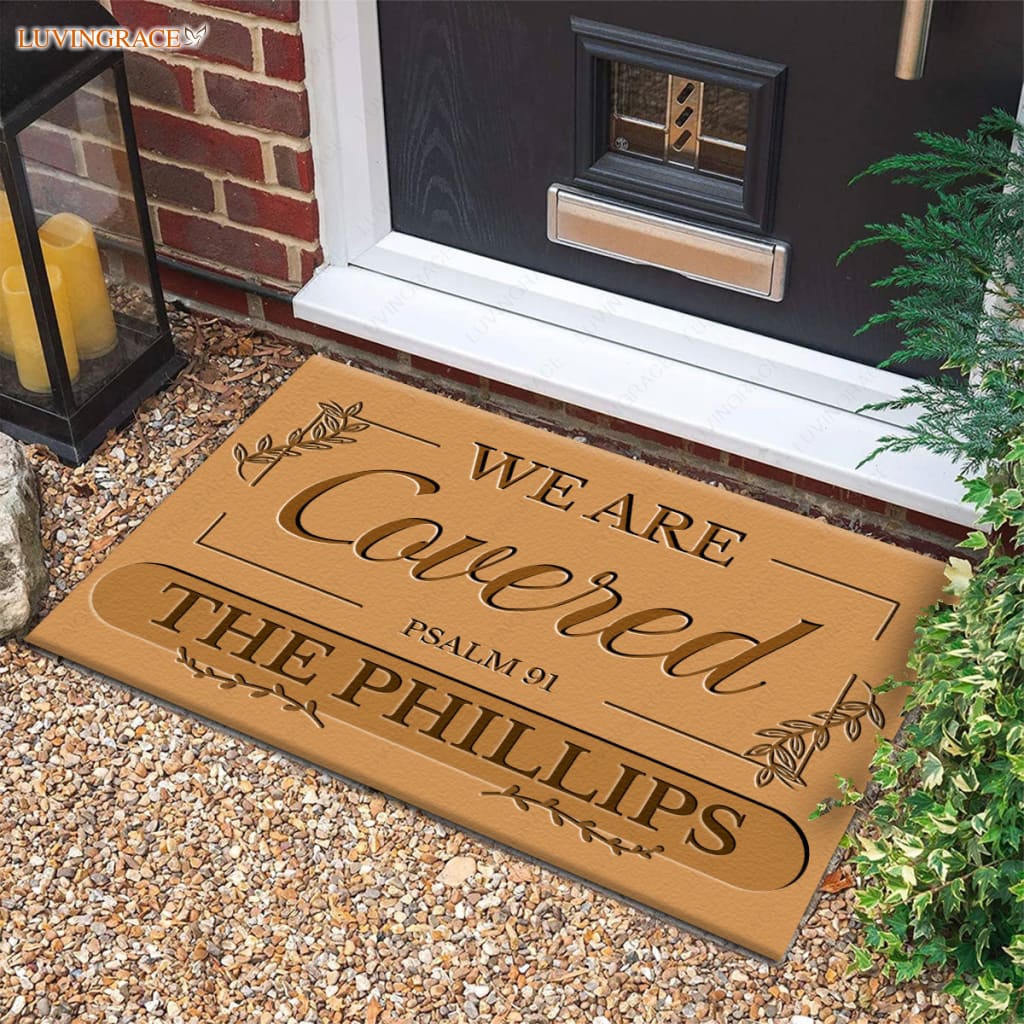 Luvingrace M62 Decorative Monogram Collection We Are Covered Personalized Doormat