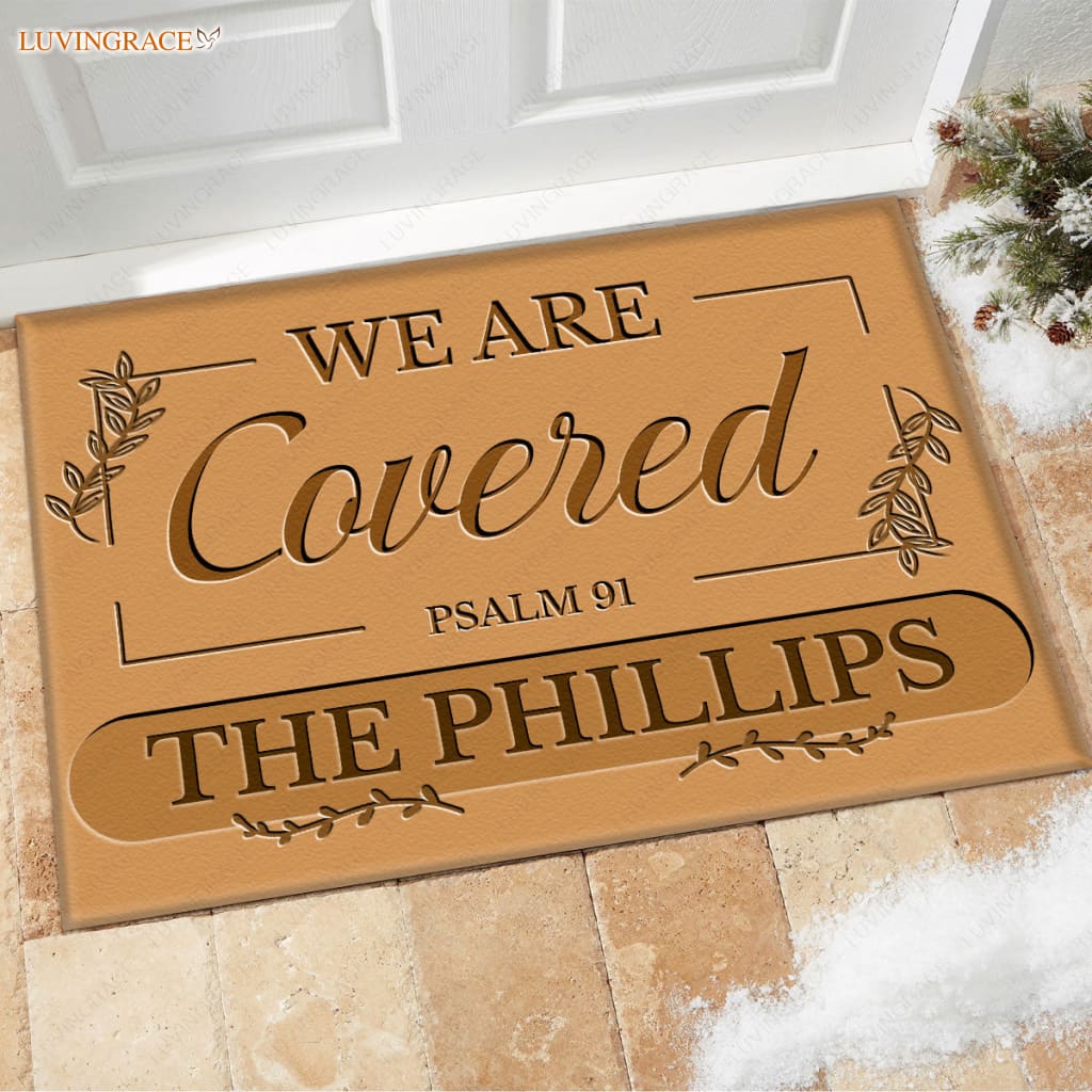 Luvingrace M62 Decorative Monogram Collection We Are Covered Personalized Doormat