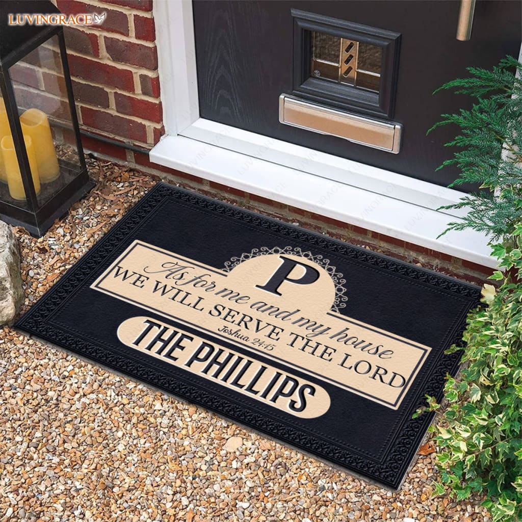 Luvingrace M63 Luxury Monogram Collection As For My House Personalized Doormat