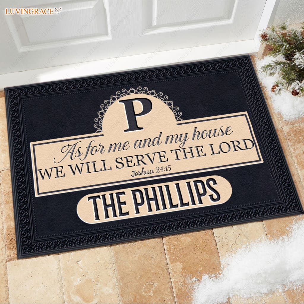 Luvingrace M63 Luxury Monogram Collection As For My House Personalized Doormat