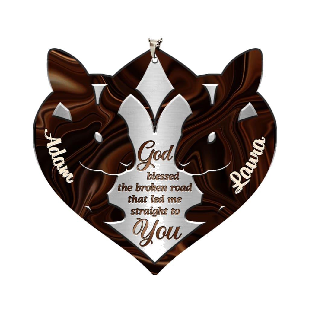 Luvingrace M63 Rabbit Couple God Blessed Personalized Ornament