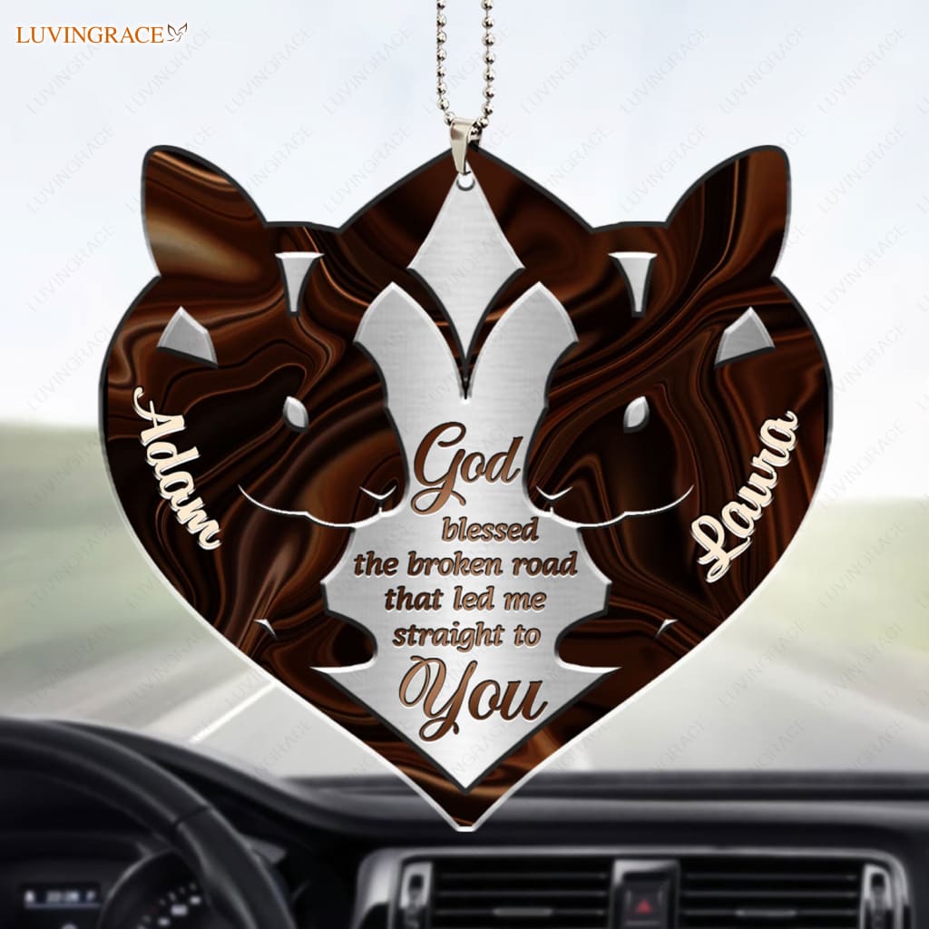 Luvingrace M63 Rabbit Couple God Blessed Personalized Ornament