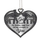 Printfamily M64 Elephant Couple God Blessed Personalized Ornament