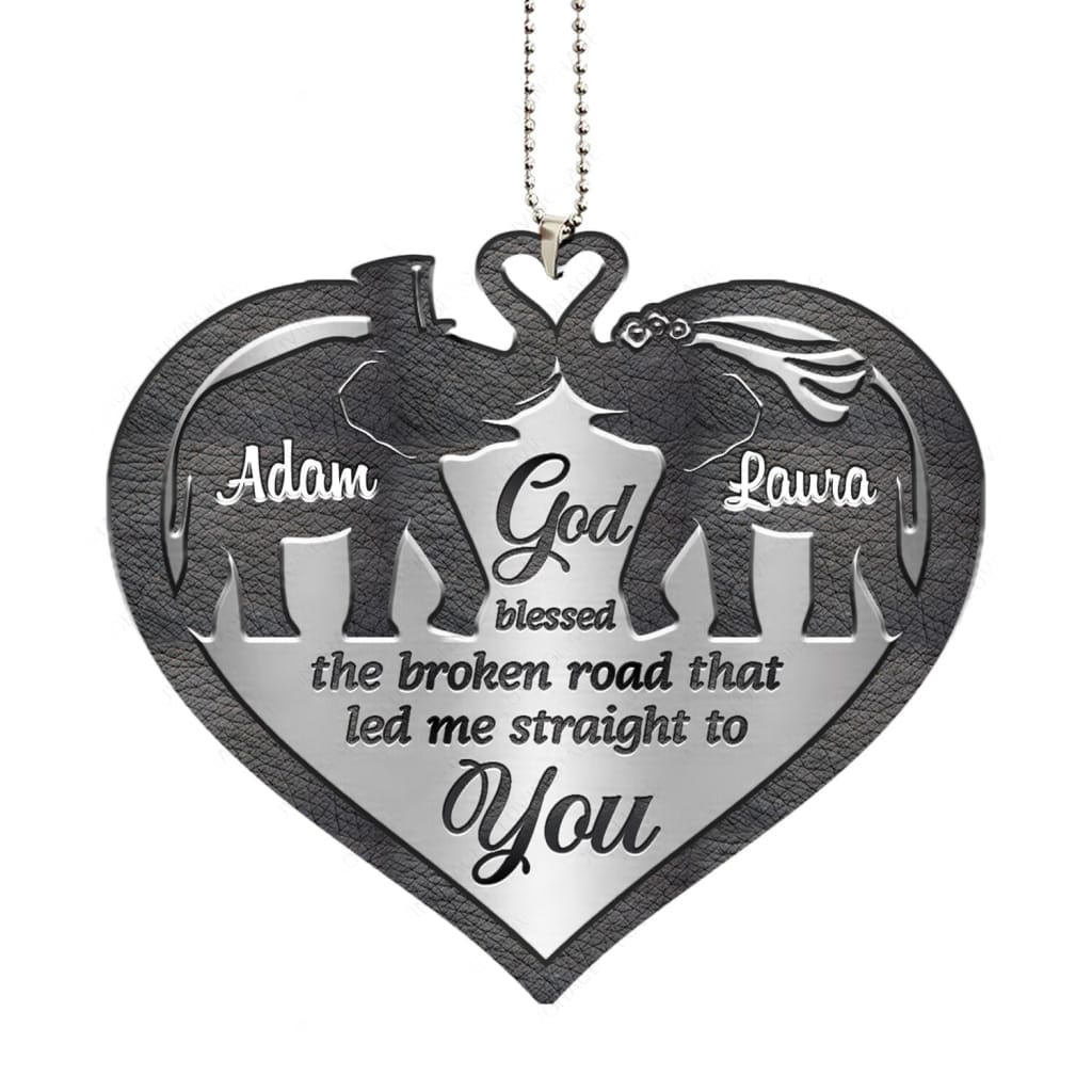 Luvingrace M64 Elephant Couple God Blessed Personalized Ornament