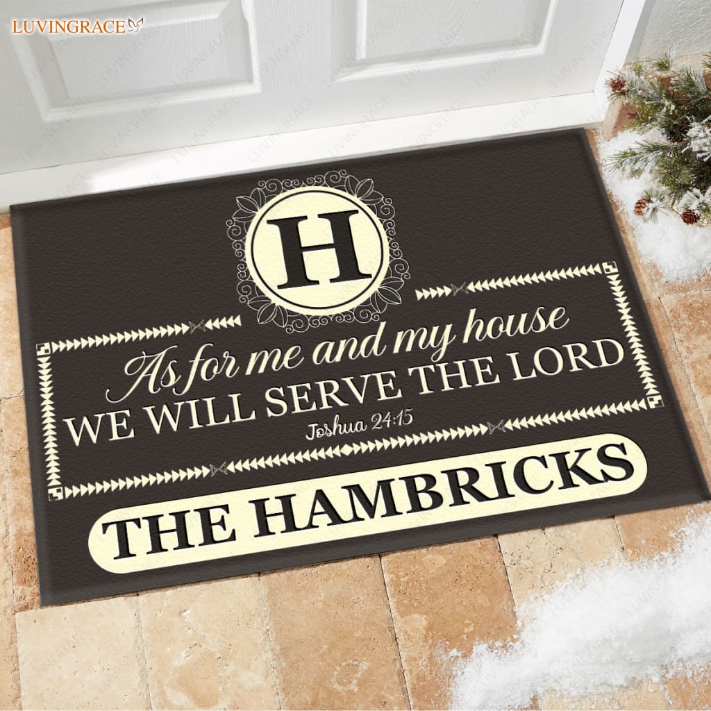 Luvingrace M64 Luxury Monogram Collection As For My House Personalized Doormat