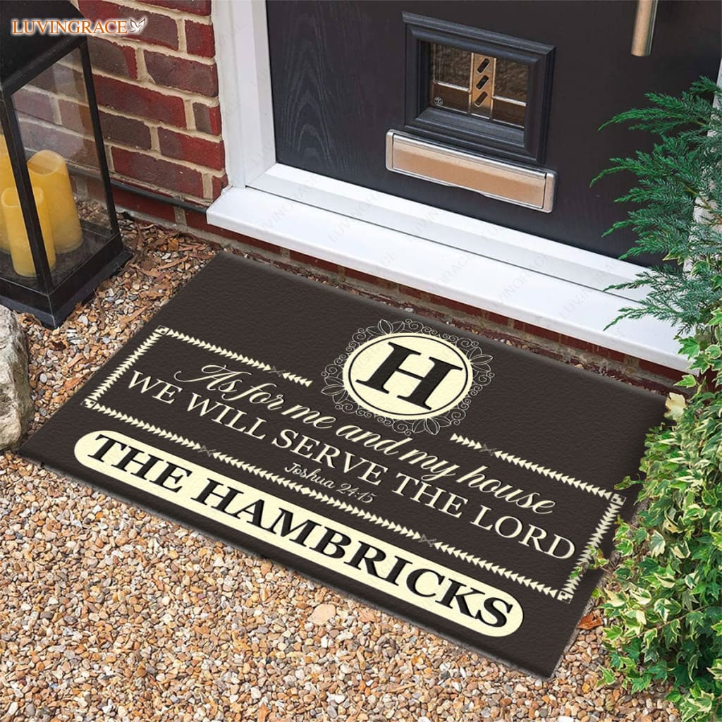 Luvingrace M64 Luxury Monogram Collection As For My House Personalized Doormat