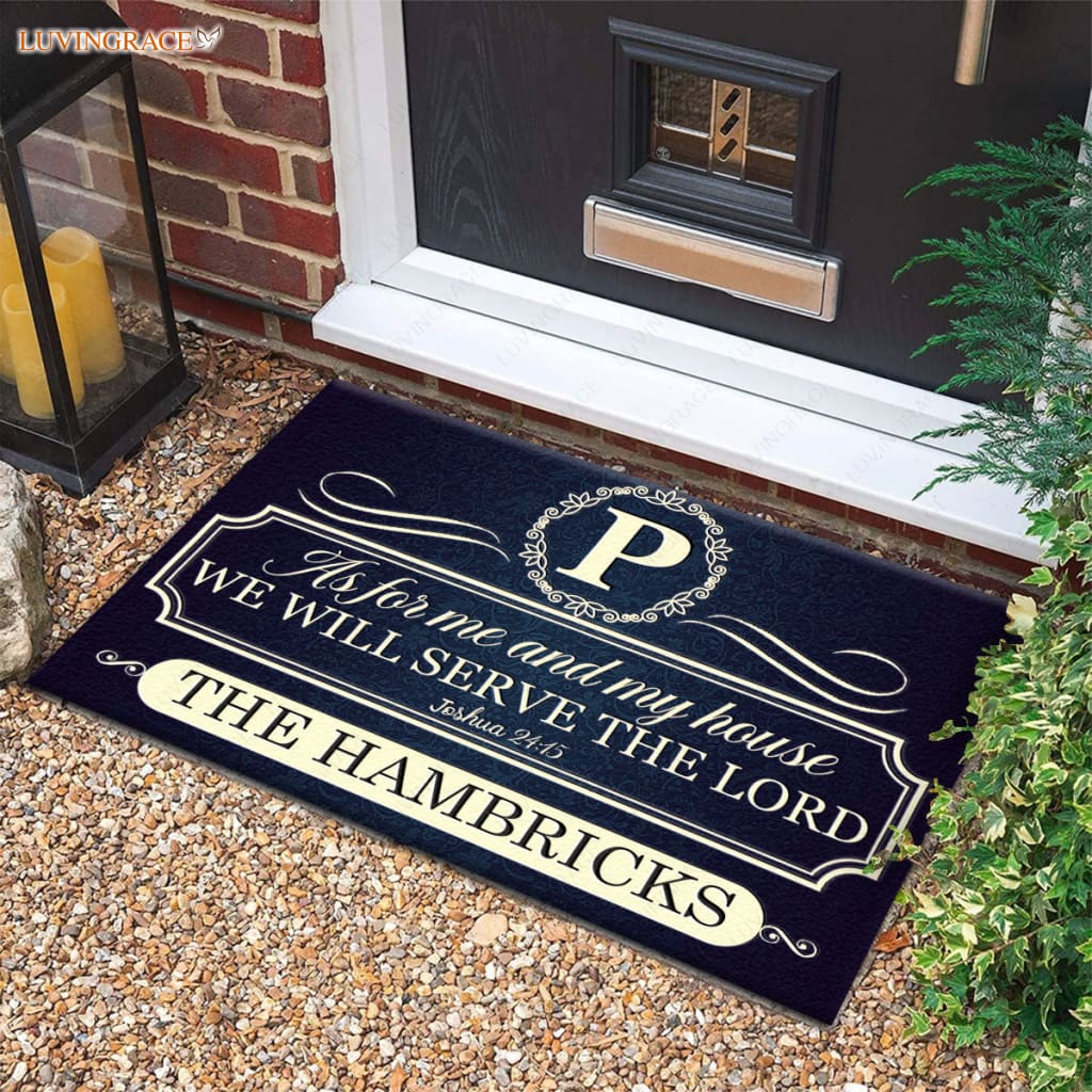 Luvingrace M65 Decorative Monogram Collection As For My House Personalized Doormat