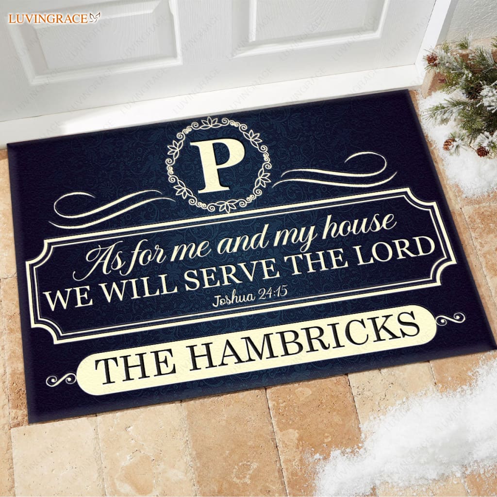 Luvingrace M65 Decorative Monogram Collection As For My House Personalized Doormat