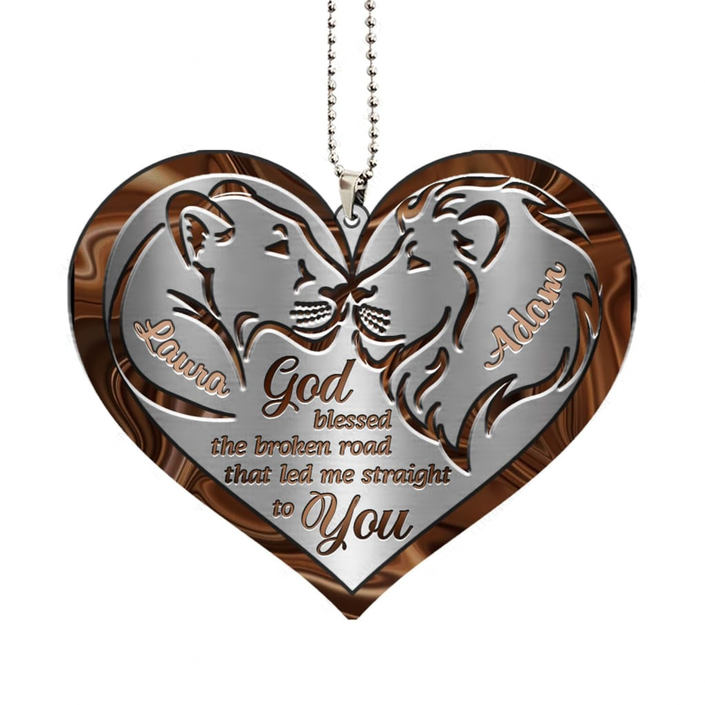 Luvingrace M65 Lion Couple God Blessed Personalized Ornament
