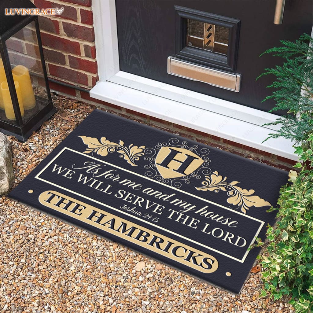 Luvingrace M66 Decorative Monogram Collection As For My House Personalized Doormat