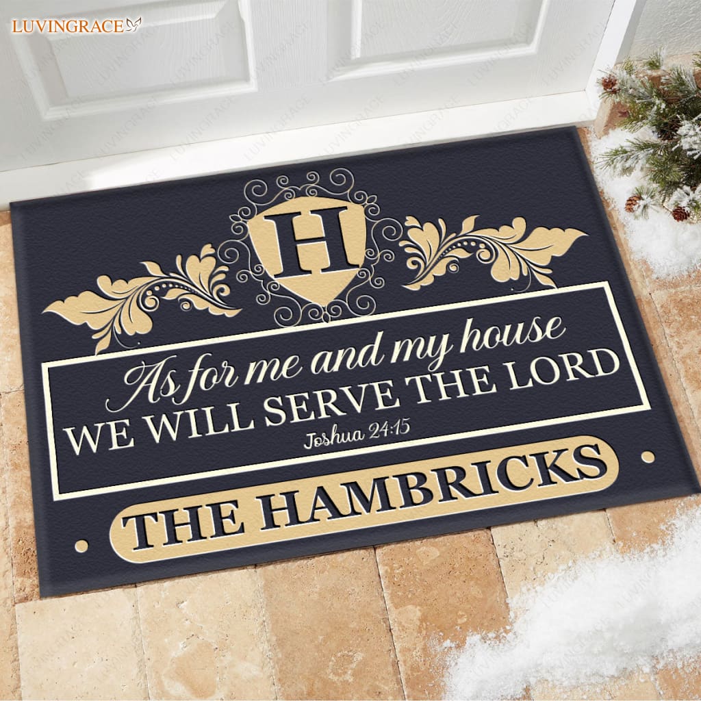 Luvingrace M66 Decorative Monogram Collection As For My House Personalized Doormat