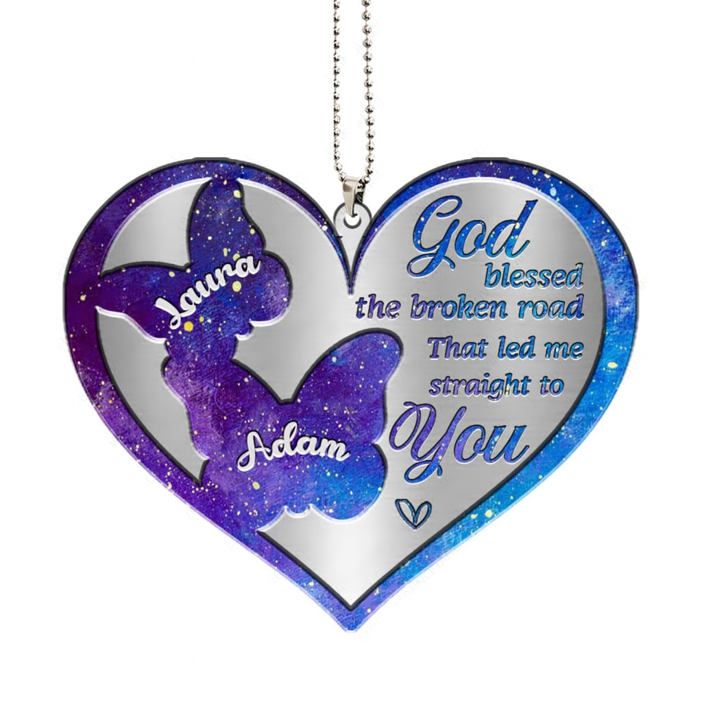 Luvingrace M67 Butterfly Couple God Blessed Personalized Ornament