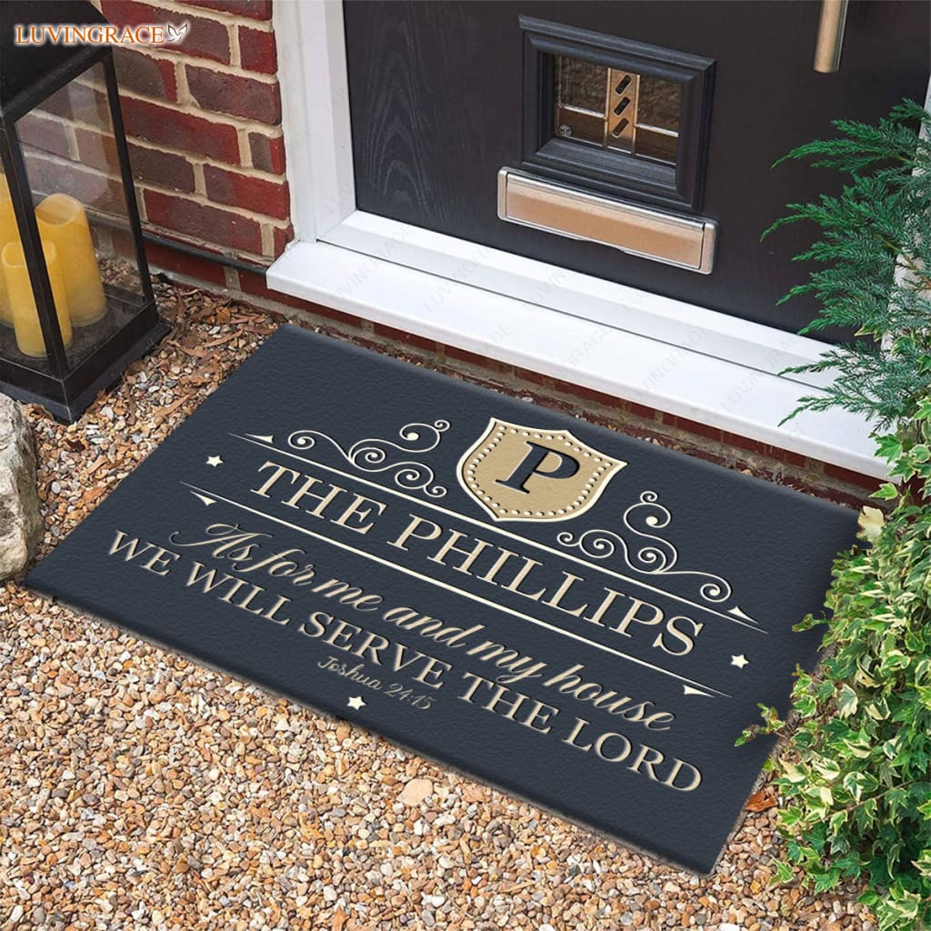 Luvingrace M67 Luxury Monogram Collection As For My House Personalized Doormat