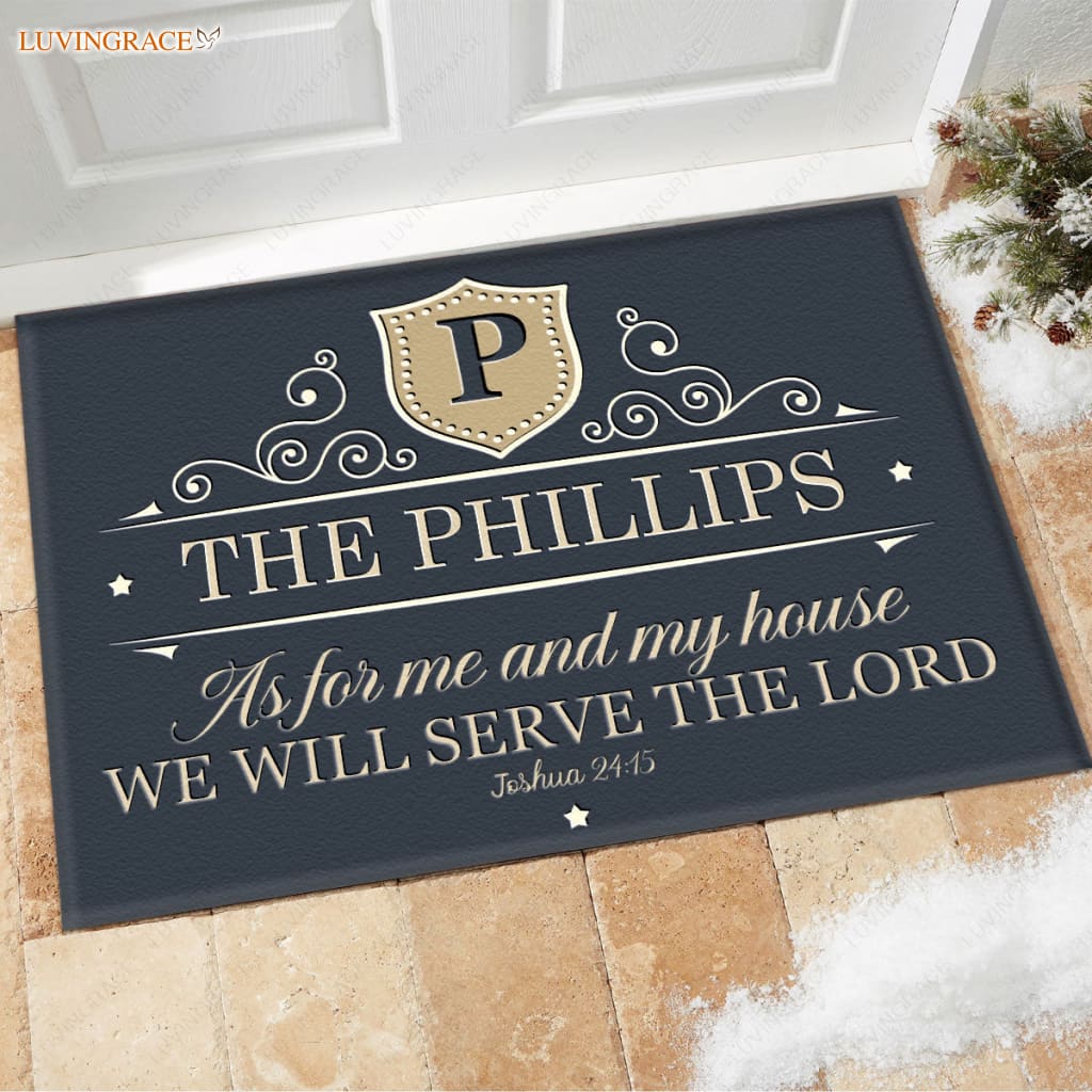 Luvingrace M67 Luxury Monogram Collection As For My House Personalized Doormat