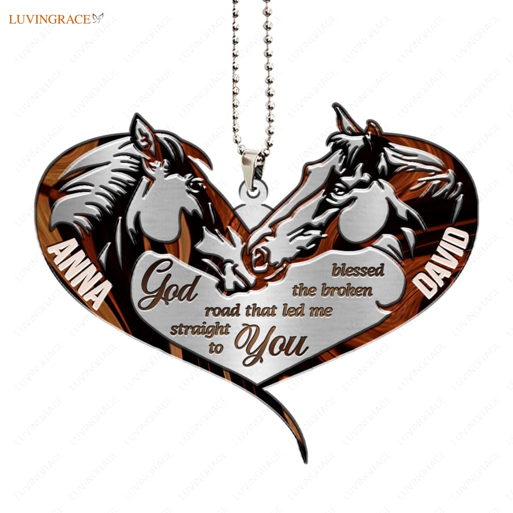 Luvingrace M68 Horse Couple God Blessed Personalized Ornament