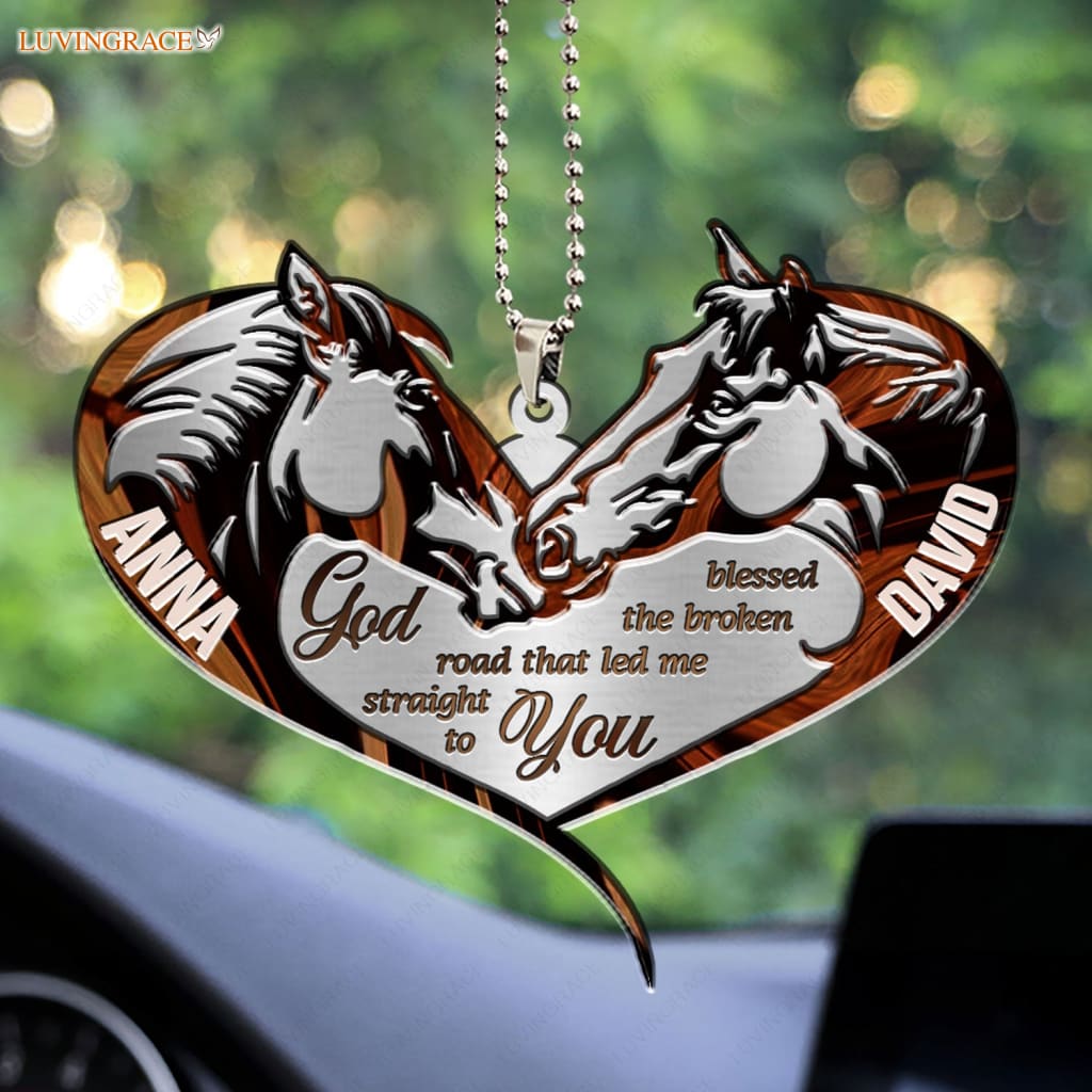 Luvingrace M68 Horse Couple God Blessed Personalized Ornament