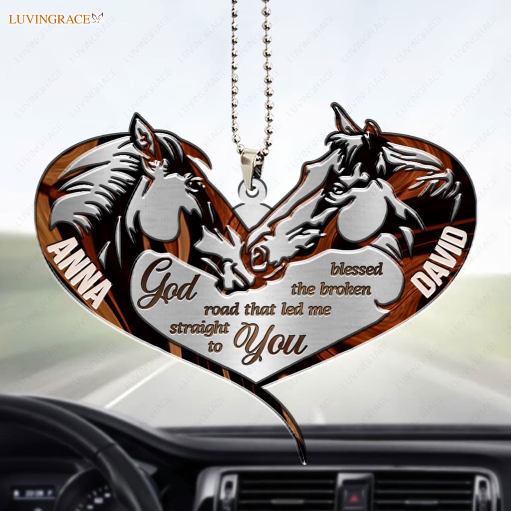 Luvingrace M68 Horse Couple God Blessed Personalized Ornament