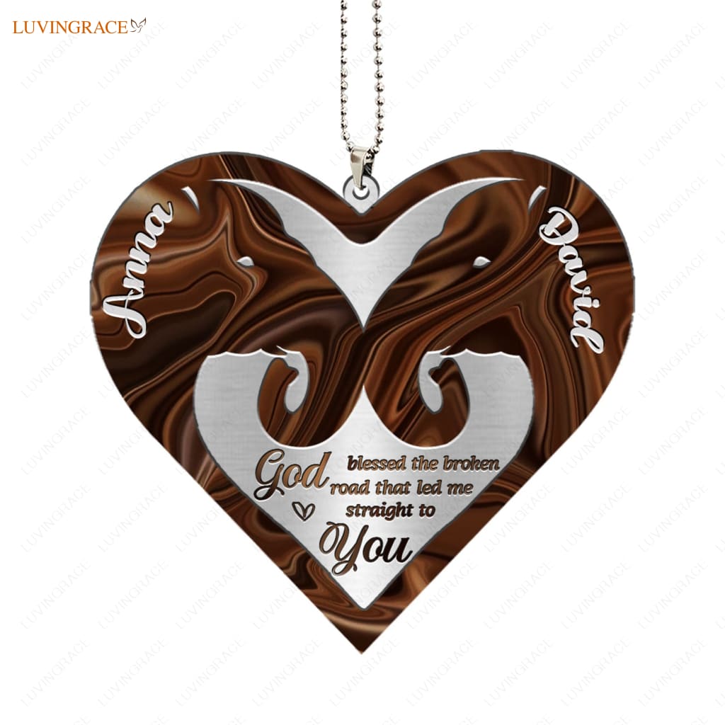 Luvingrace M69 Elephant Couple God Blessed Personalized Ornament