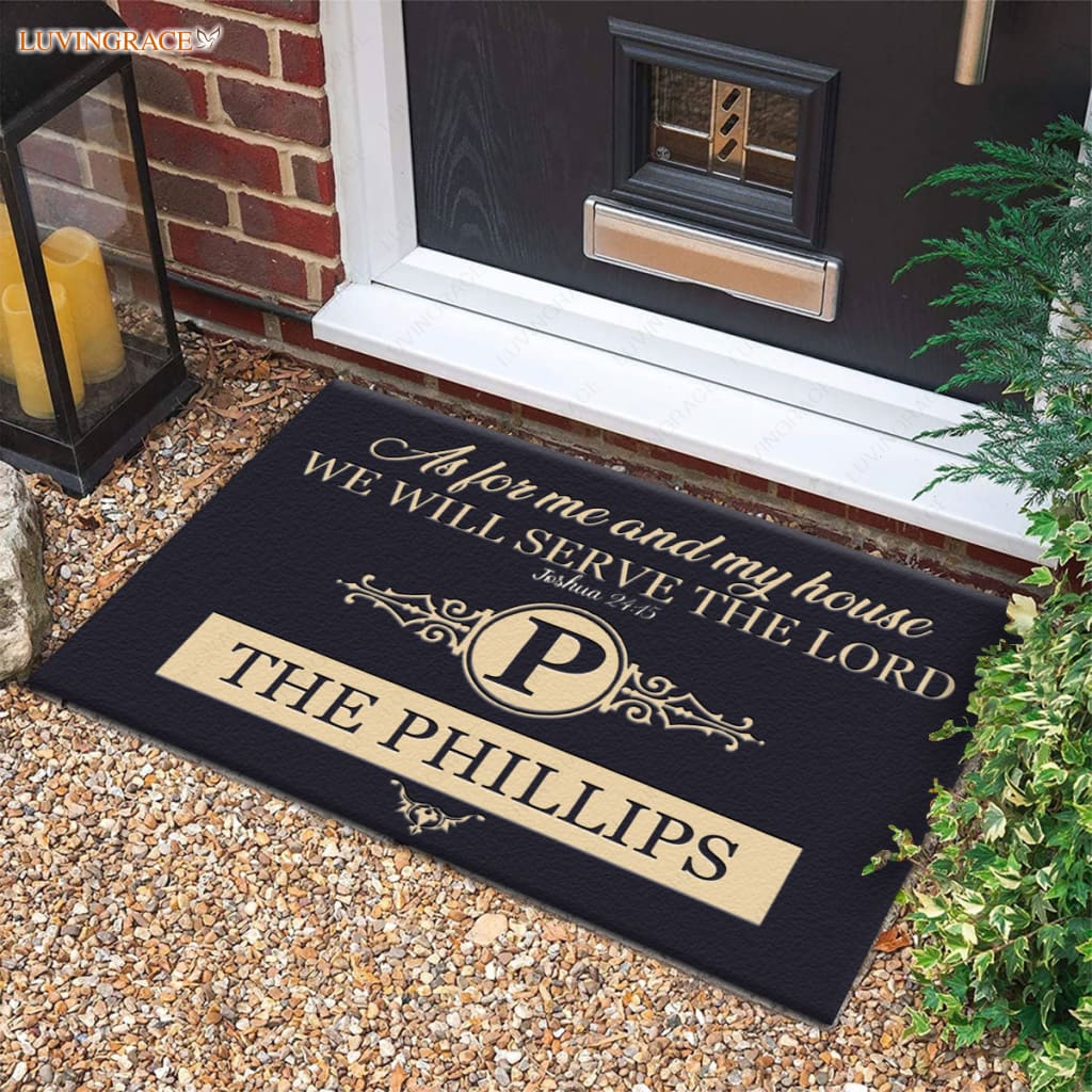 Luvingrace M70 Luxury Monogram Collection As For My House Personalized Doormat