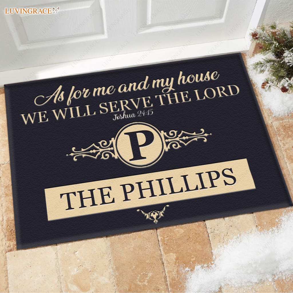 Luvingrace M70 Luxury Monogram Collection As For My House Personalized Doormat