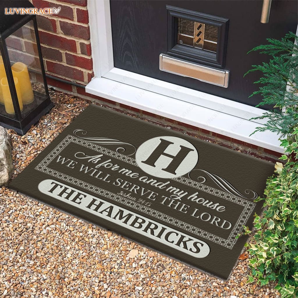 Luvingrace M71 Luxury Monogram Collection As For My House Personalized Doormat