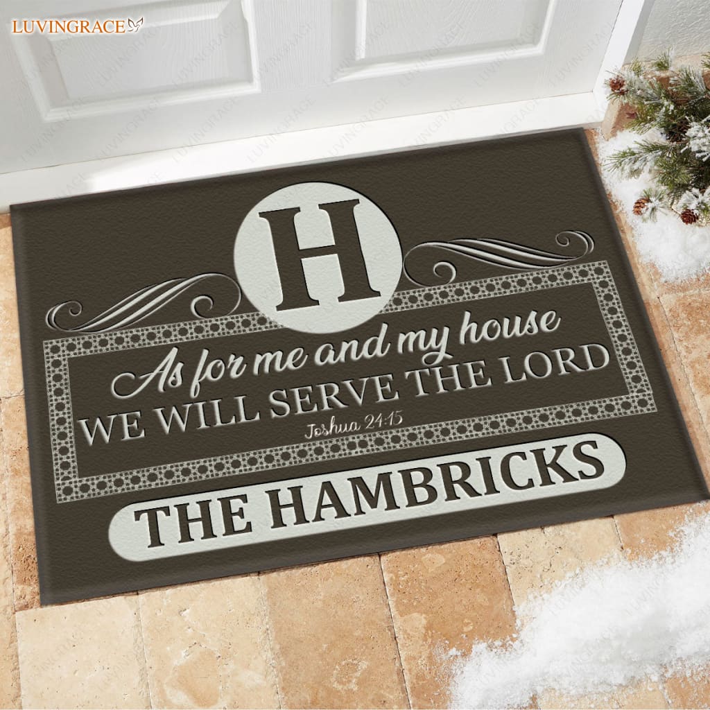 Luvingrace M71 Luxury Monogram Collection As For My House Personalized Doormat