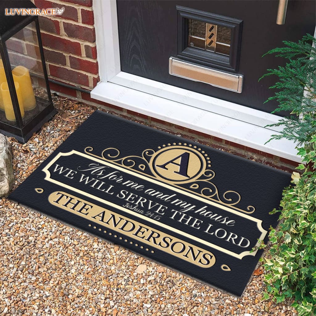 Luvingrace M72 Luxury Monogram Collection As For My House Personalized Doormat