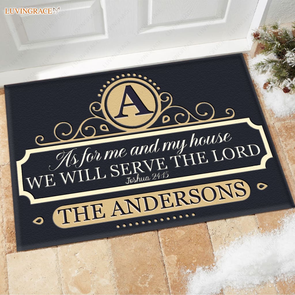 Luvingrace M72 Luxury Monogram Collection As For My House Personalized Doormat