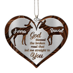 Printfamily M73 Deer Couple God Blessed Personalized Ornament