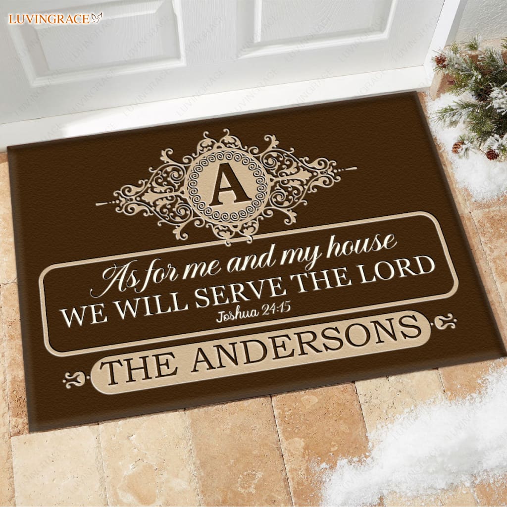 Luvingrace M74 Luxury Monogram Collection As For My House Personalized Doormat