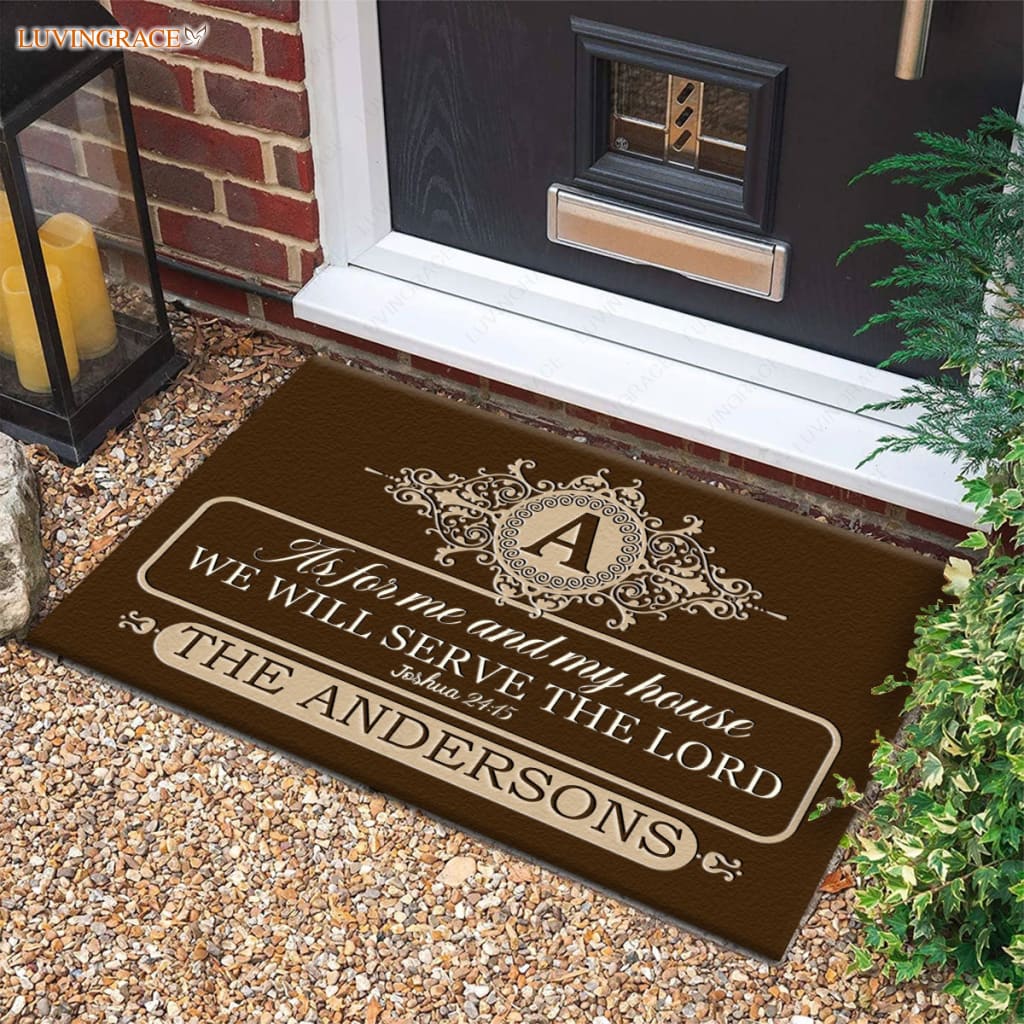 Luvingrace M74 Luxury Monogram Collection As For My House Personalized Doormat