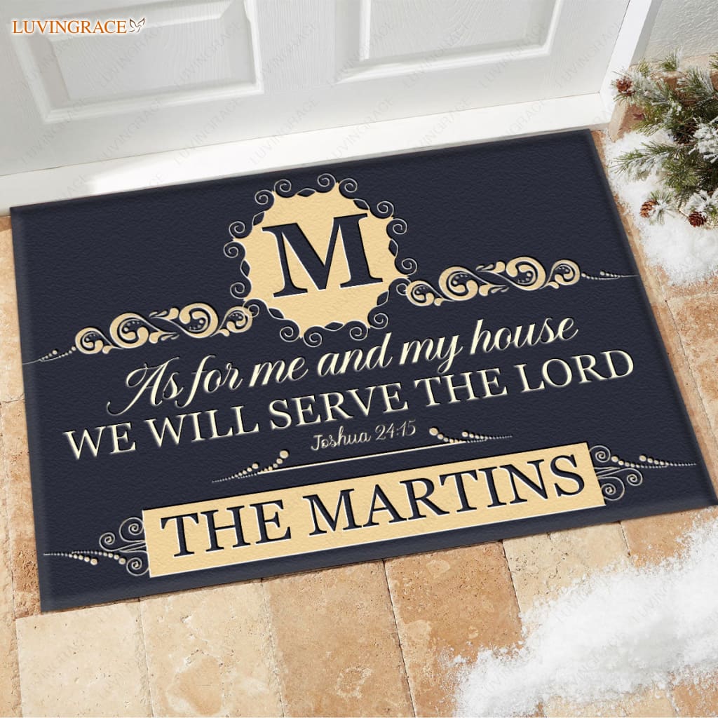 Luvingrace M75 Decorative Monogram Collection As For My House Personalized Doormat