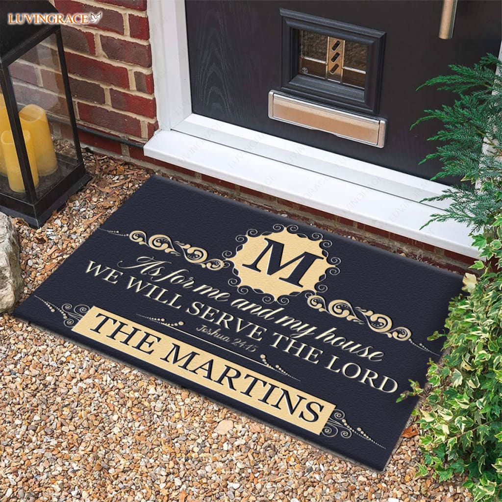 Luvingrace M75 Decorative Monogram Collection As For My House Personalized Doormat