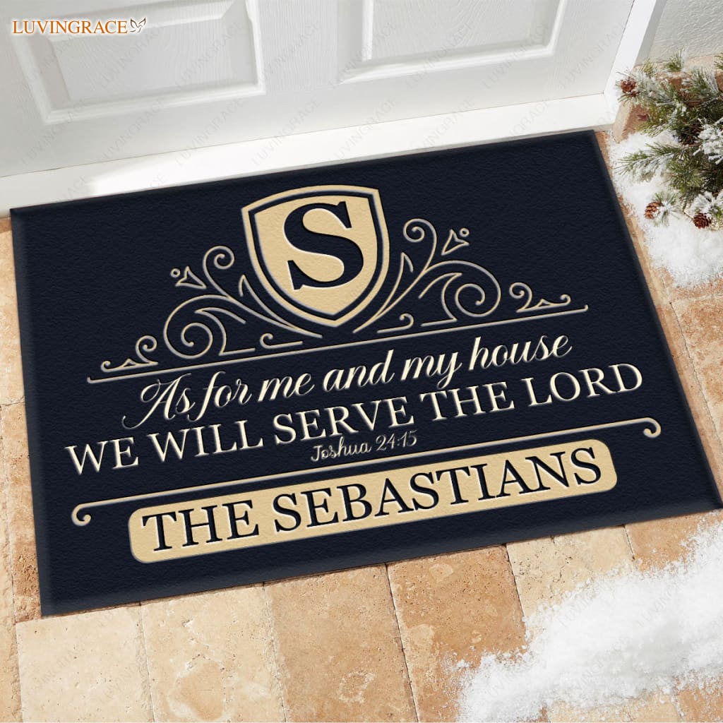 Luvingrace M76 Decorative Monogram Collection As For My House Personalized Doormat