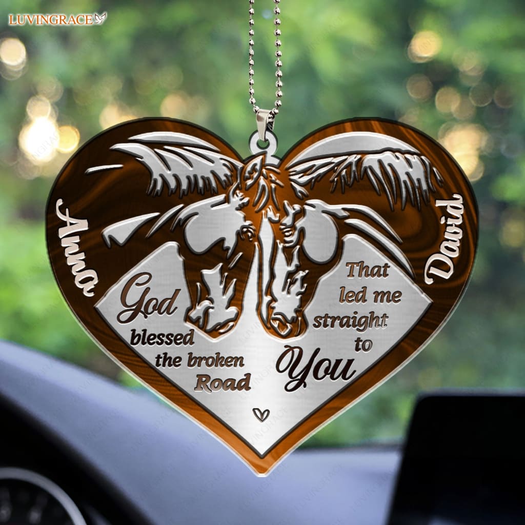 Luvingrace M76 Horse Couple God Blessed Personalized Ornament