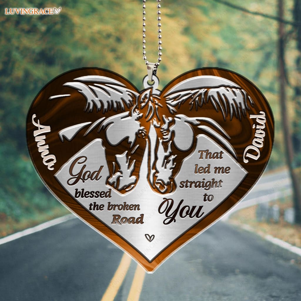 Luvingrace M76 Horse Couple God Blessed Personalized Ornament