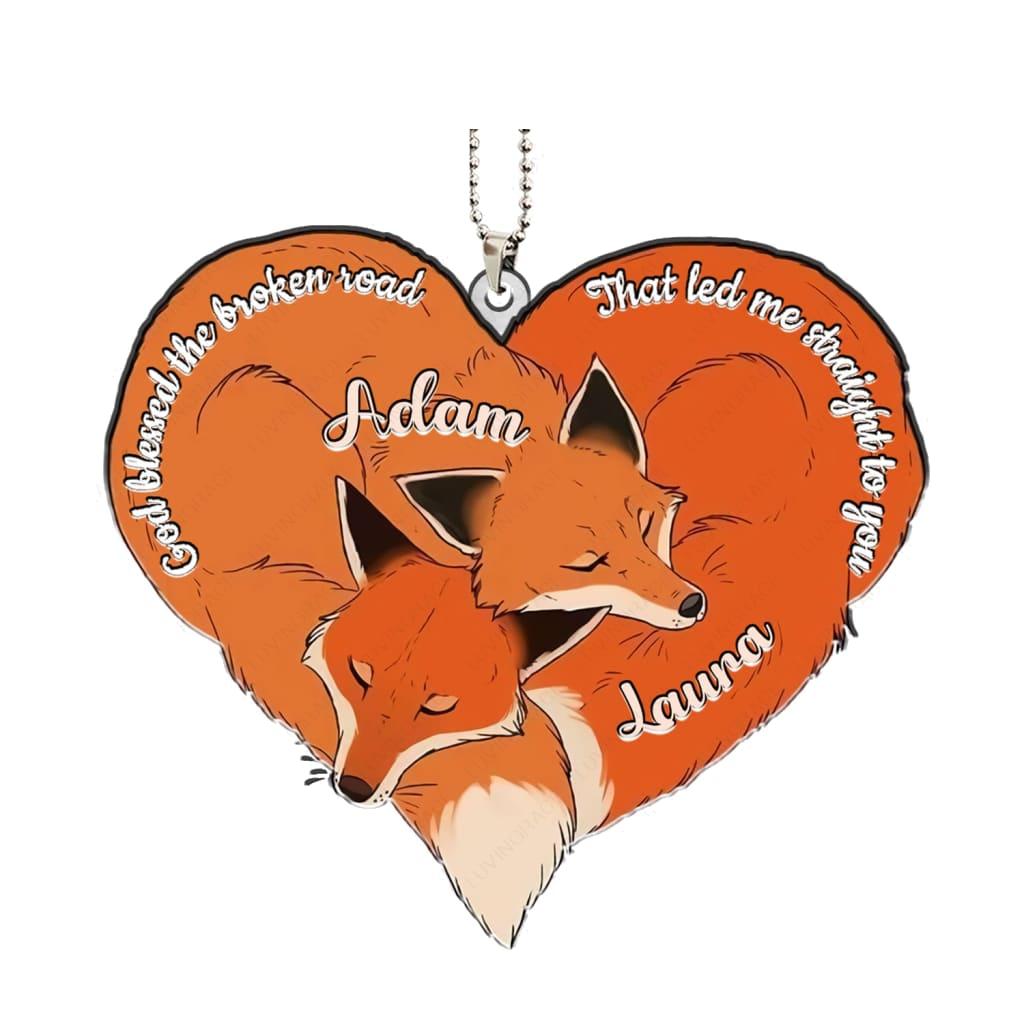 Printfamily M77 Fox Couple God Blessed Personalized Ornament