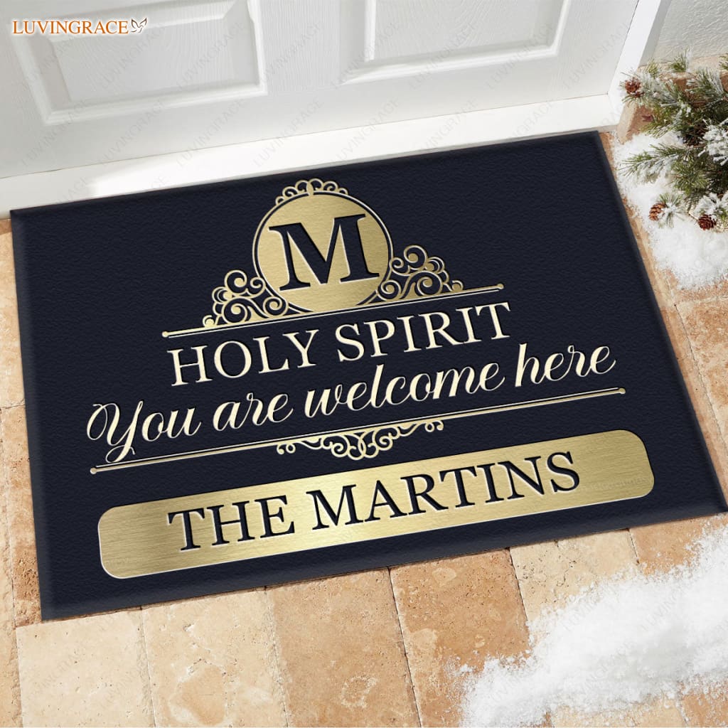 Luvingrace M77 Vintage Monogram Collection As For My House Personalized Doormat
