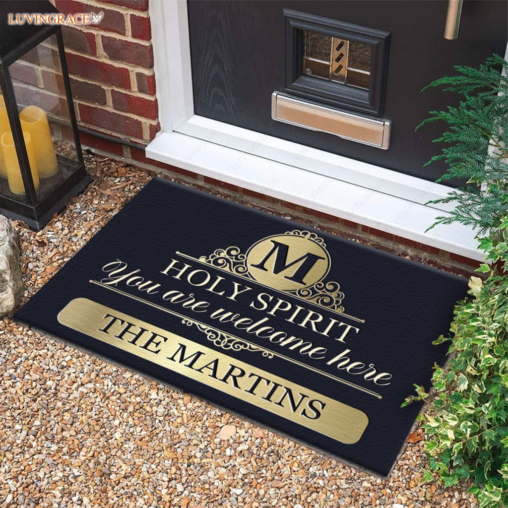 Luvingrace M77 Vintage Monogram Collection As For My House Personalized Doormat