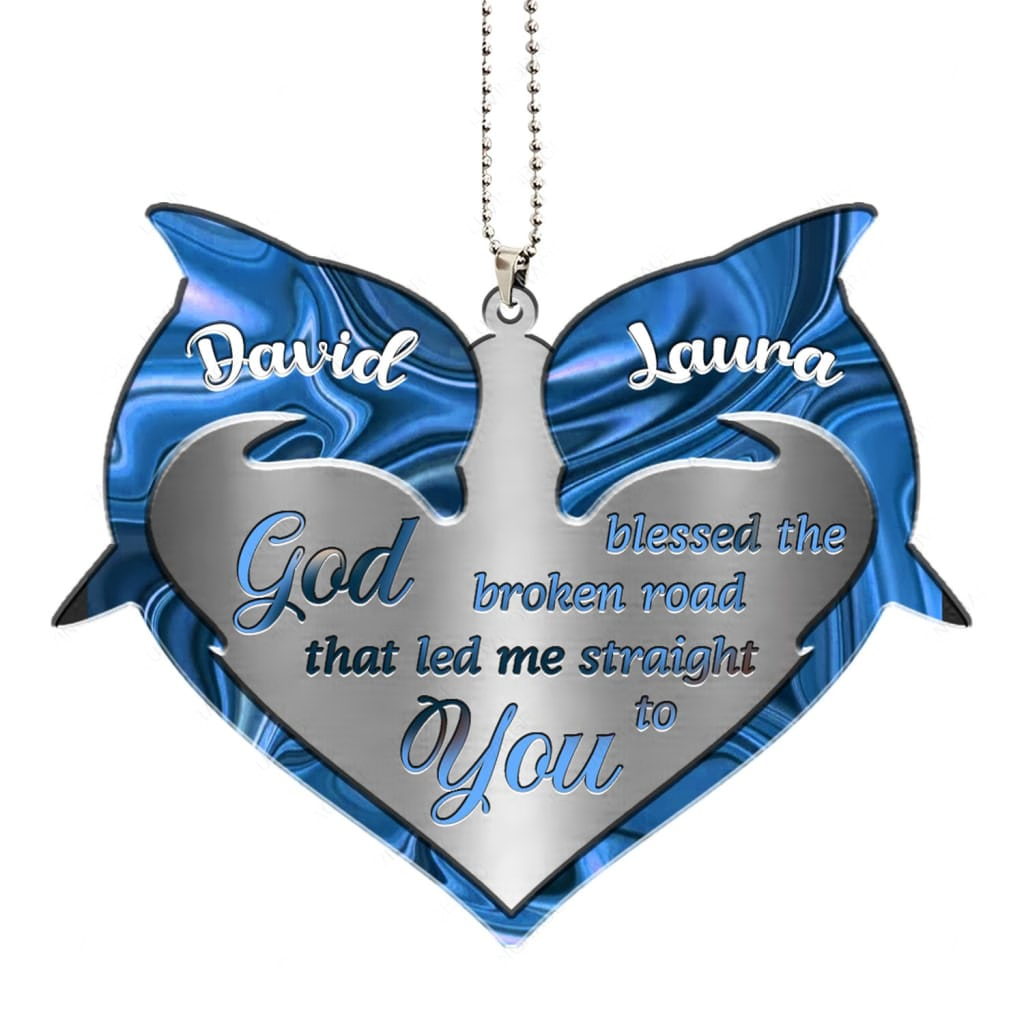 Luvingrace M78 Dolphin Couple God Blessed Personalized Ornament