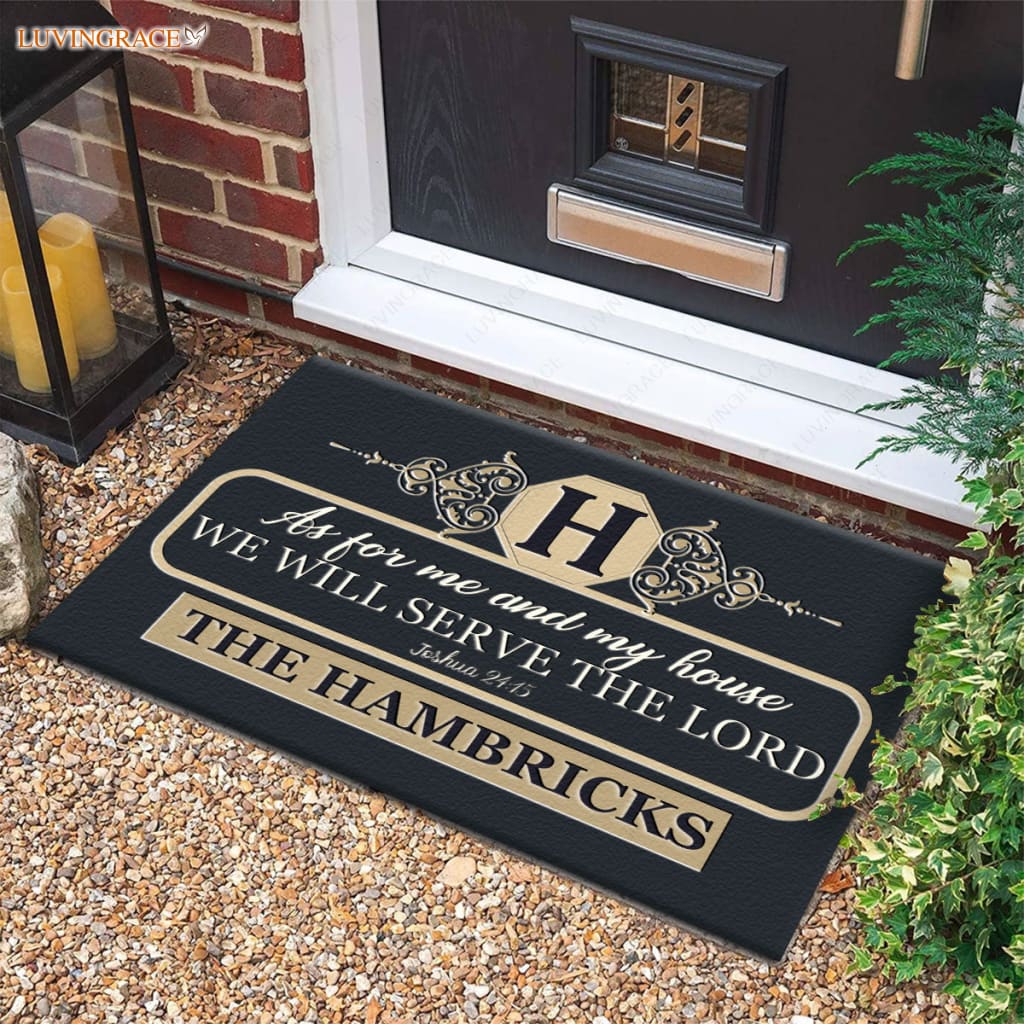 Luvingrace M78 Luxury Monogram Collection As For My House Personalized Doormat
