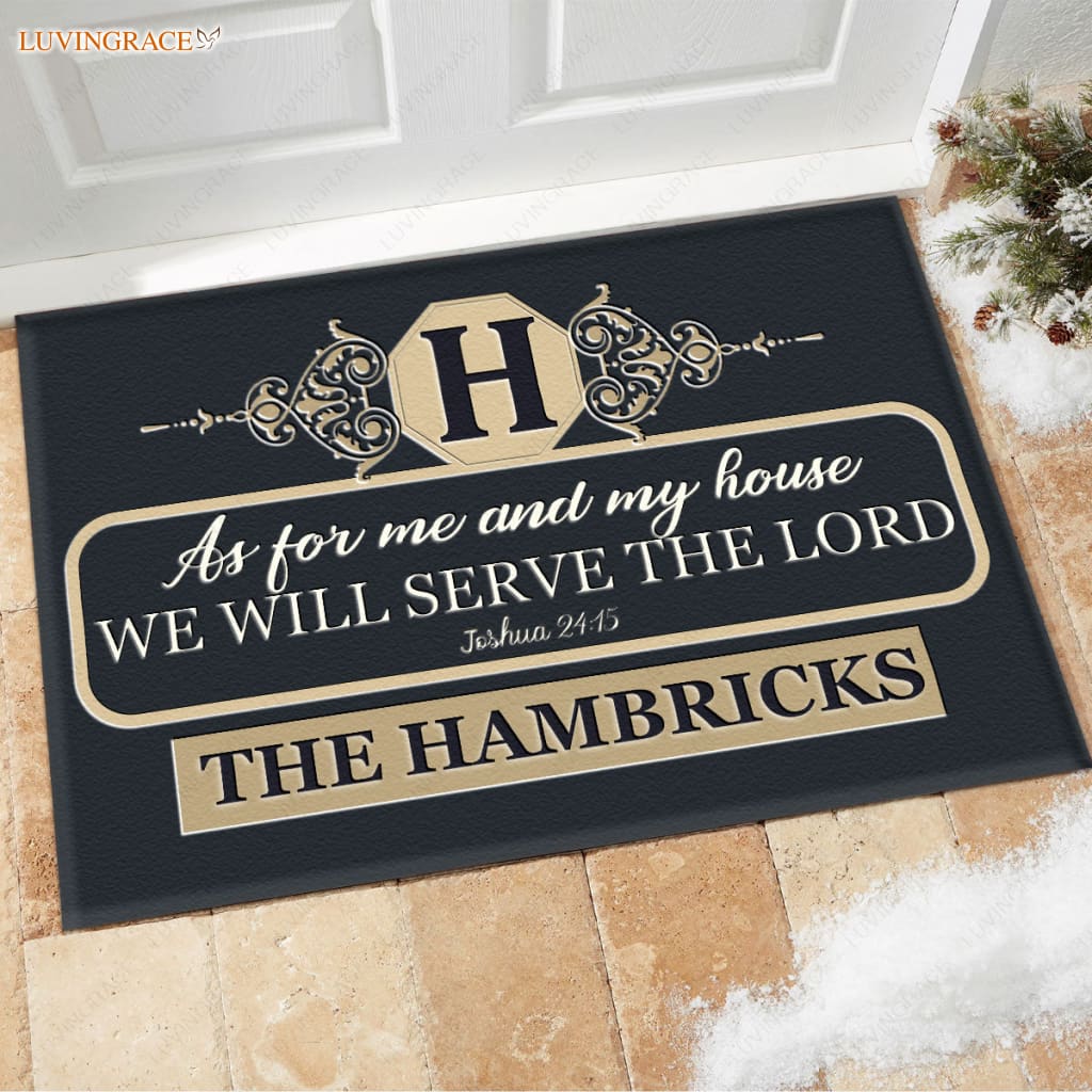 Luvingrace M78 Luxury Monogram Collection As For My House Personalized Doormat